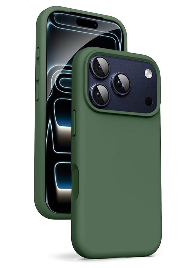 ميدا غطاء سيليكون سائل فاخر لآيفون 17 برو ماكس وبطانة مايكروفايبر – ملمس ناعم ومقاوم للبصمات - Image 1